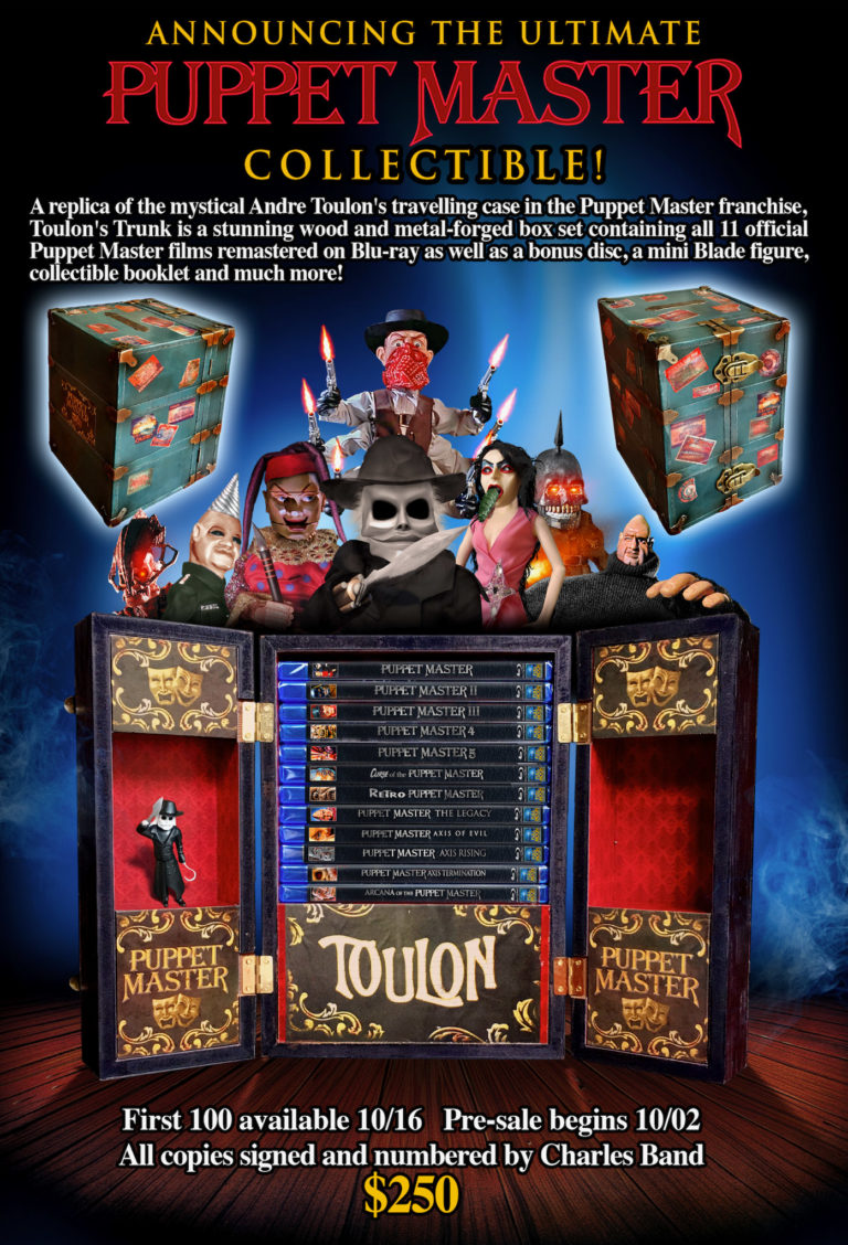 Andre Toulon’s trunk holds the Ultimate Puppet Master Box Set